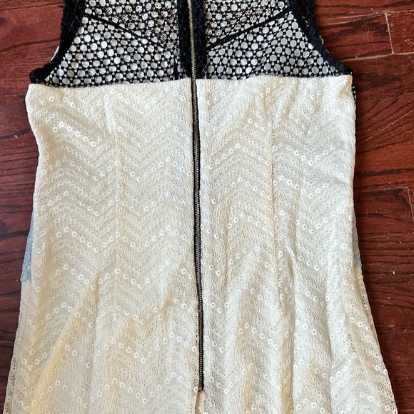 Topshop Lace and Crochet Midi Color Block Dress - Picture 8 of 9